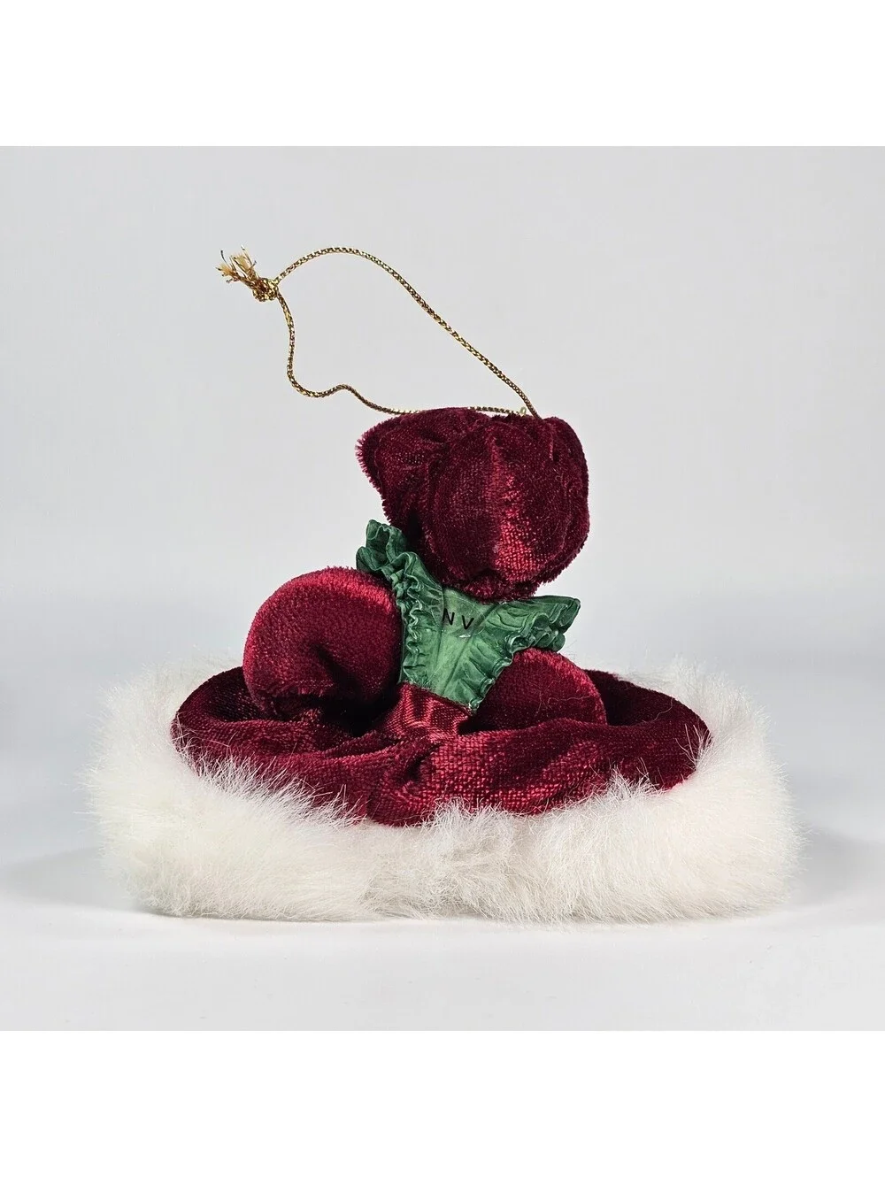 Avon Gift Collection Victorian Ladies Ornament Winter Burgundy Velvet Porcelain